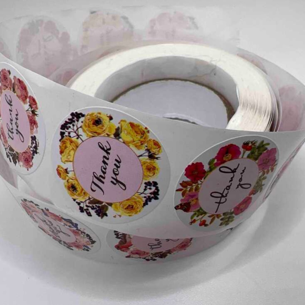 New 500 Pcs Floral Thank You Stickers 1 Inch Stationery Small Business Supplies - Picture 8 of 16